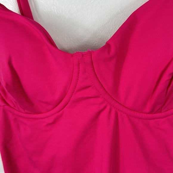 Andie One Piece Swimsuit Women's M NEHI Pink Bermuda Demi Underwire NWT 7746 - Picture 5 of 16